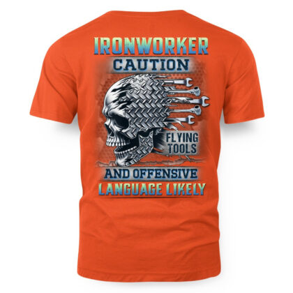 Caution Flying Tools Ironworker Apparel – Skull Warning T-Shirt
