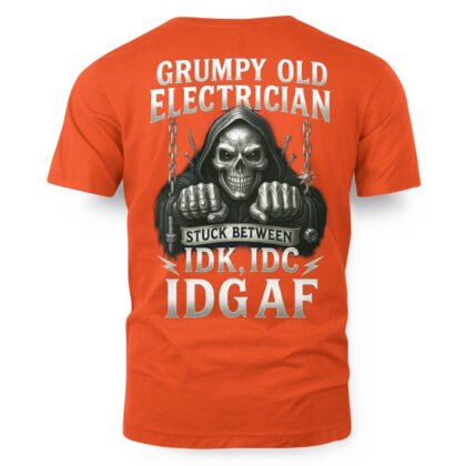 Grumpy Old Electrician Apparel – Skull Quote T-Shirt